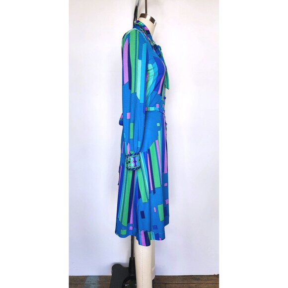 Vintage Pucci-esque Dress - Made in Italy Psychedelic Dress - 60s 70s XS - S - Picture 8 of 10